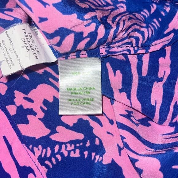 Lilly Pulitzer Rollin in the Grass Betty Dress Sleeveless Silk Zebra XS X-Small - Picture 9 of 9